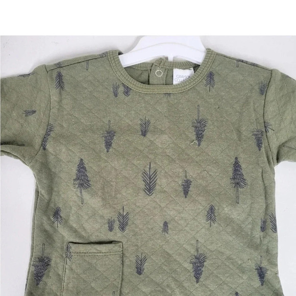 😍New! Baby 2pc Quilted Pullover & Leggings Set, Green- Boy or Girl Unisex - Picture 5 of 10